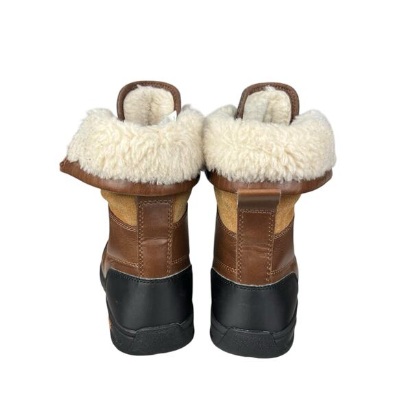 UGG Kids Butte Brown Leather Cuffed Winter Boot Size US 13 - Picture 8 of 11